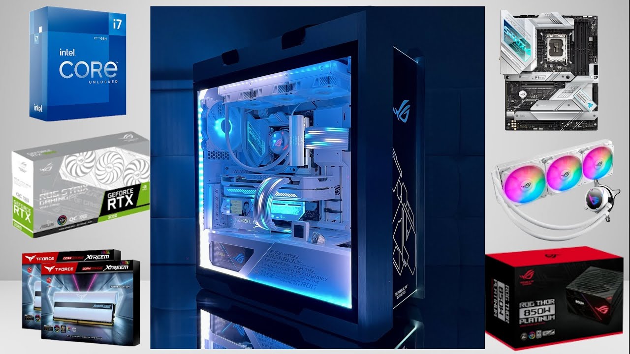 ALL ROG GAMING PC BUILD WHITE EDITION ! ROG STRIX HELIOS + INTEL 12TH GEN ALDER LAKE 17-12700F