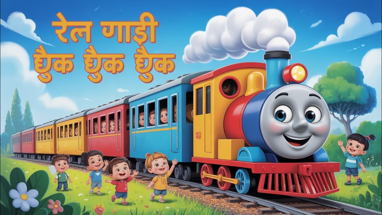 रेल गाड़ी छुक छुक छुक 🚆 | Kids Poem in Hindi | Nursery Rhymes for Children