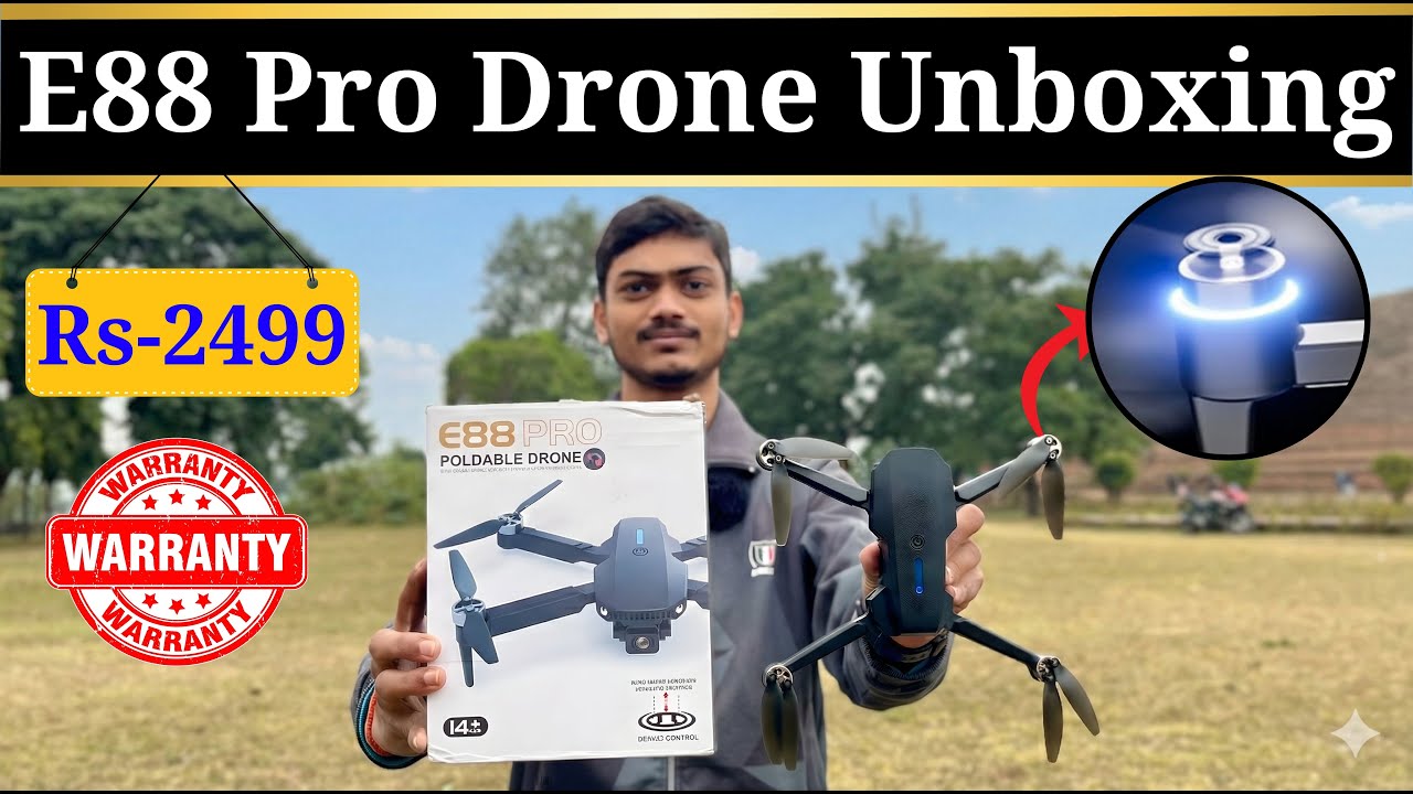 E88 Pro Drone Unboxing & Fly Test | 1080P HD Dual Camera, 2 Battery & 1 Month Free Warranty