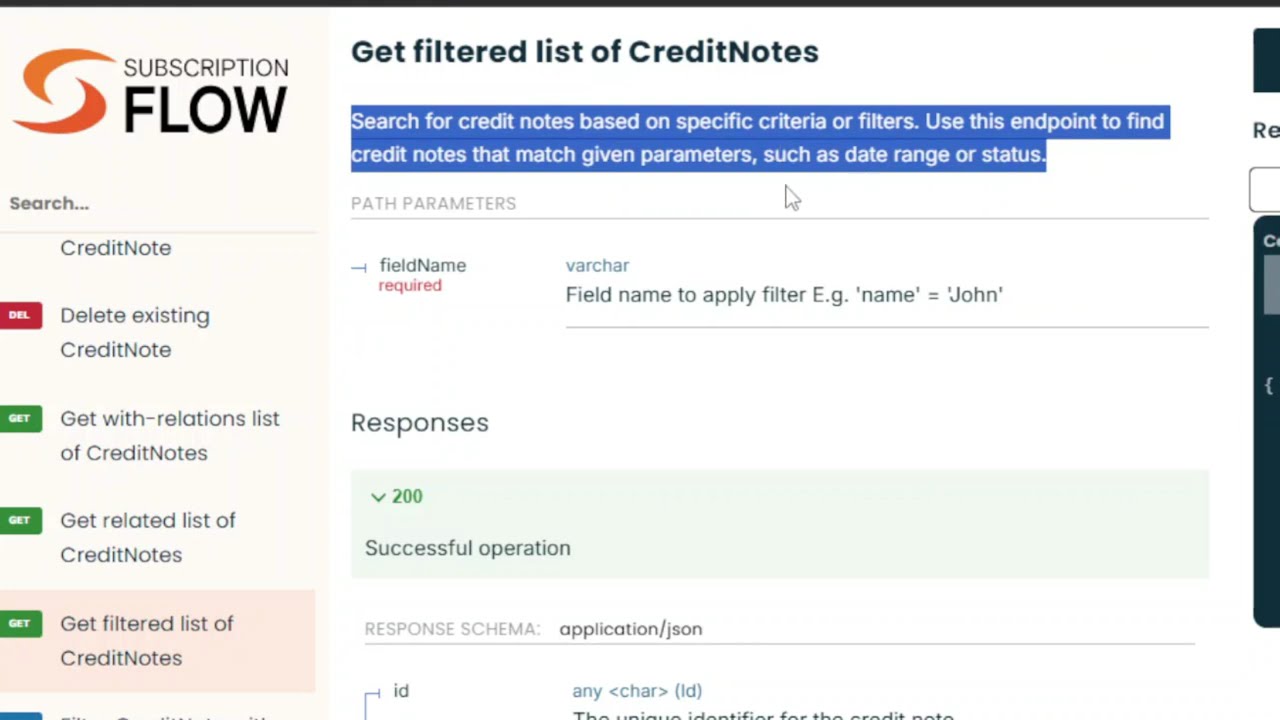 Guide to Use API Endpoints for CreditNotes | SubscriptionFlow API Tutorial
