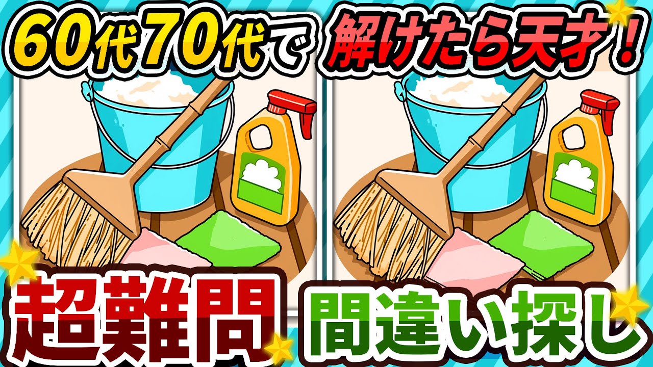 【間違い探しクイズ】⚠️むずかしい大掃除のイラスト編！脳活＆脳トレにおススメ無料ゲーム【アハ体験有り】#436