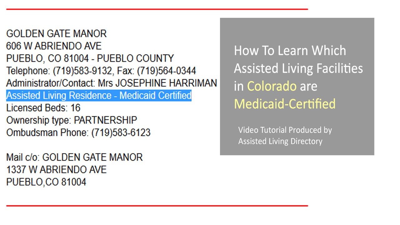 How To Find Medicaid-Certified Assisted Living in Colorado