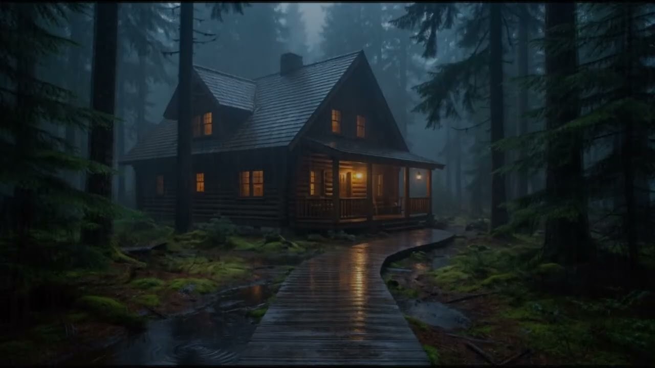 Rain-Washed Forest Cabin 🌧 | Gentle Rain Sounds for Insomnia Relief and Deep Restful Sleep