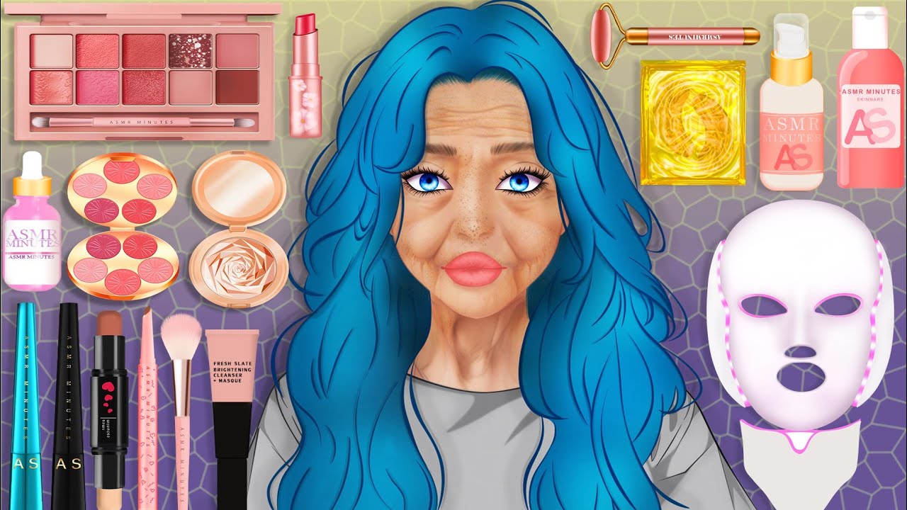 ASMR makeup animation | Homeless old woman to rich young girl ( full part)| homeless transformation