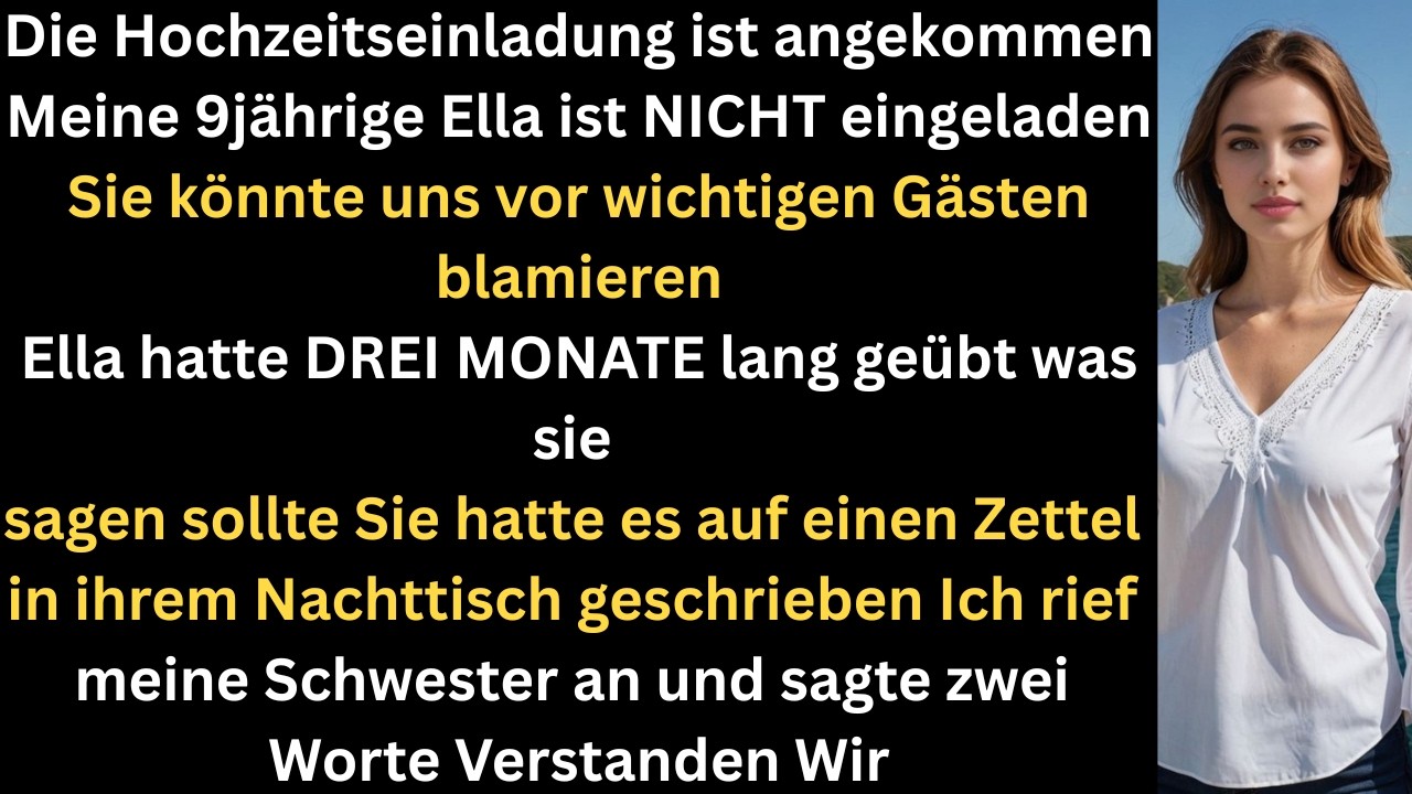 Meine 9 jährige Tochter wurde von der Hochzeit meiner Schwester ausgeladen  mein Sohn nicht