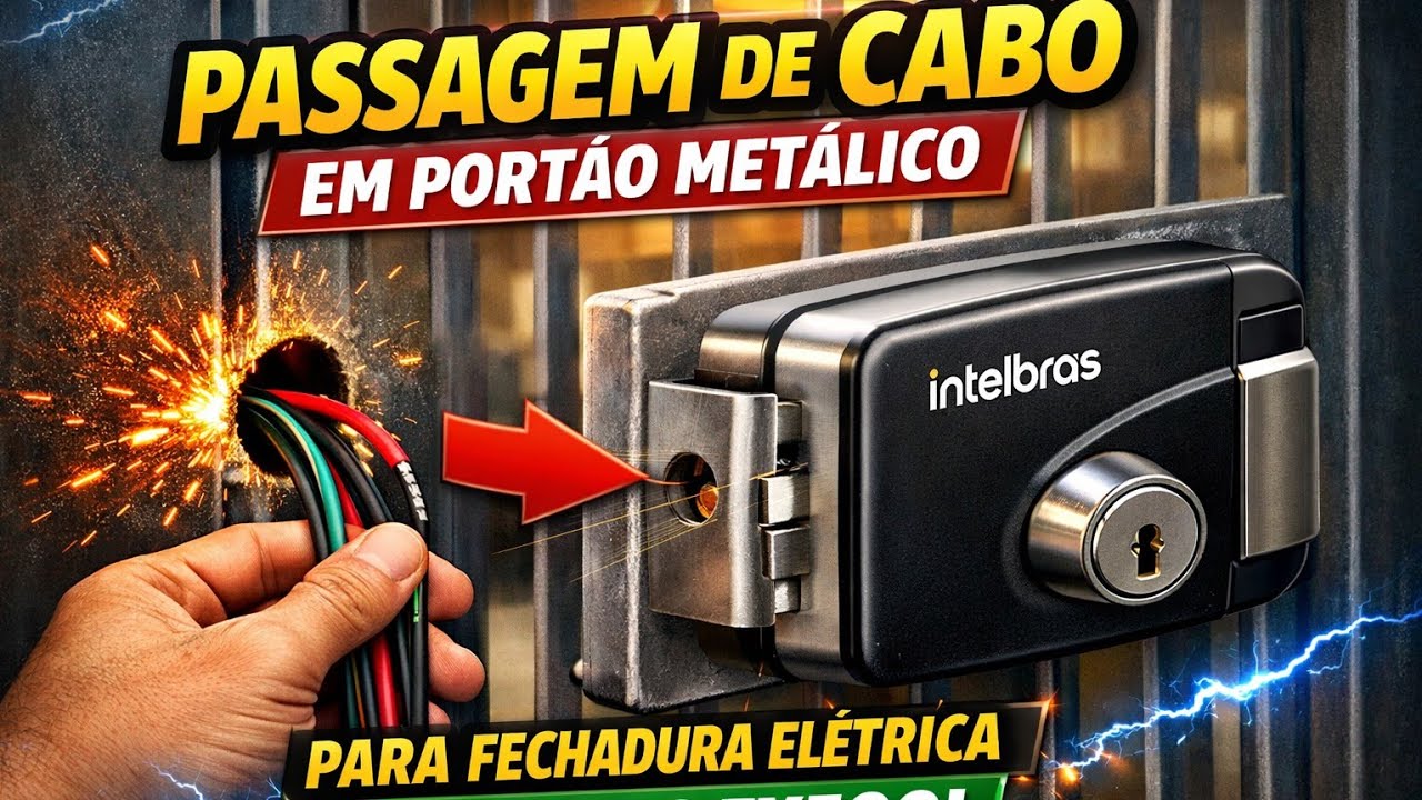 Como passar fio no portão de pedestre para fechadura elétrica Intelbras FX500