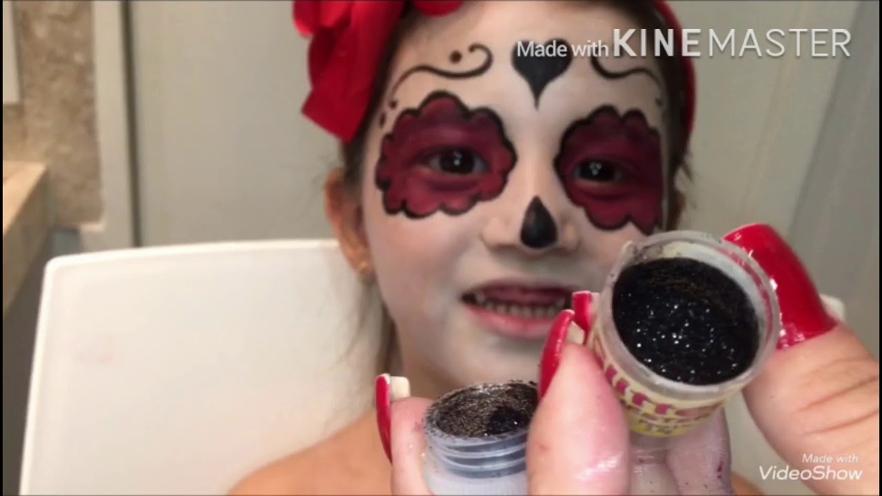 Maquiagem Halloween Criança - Caveira Mexicana - Fácil