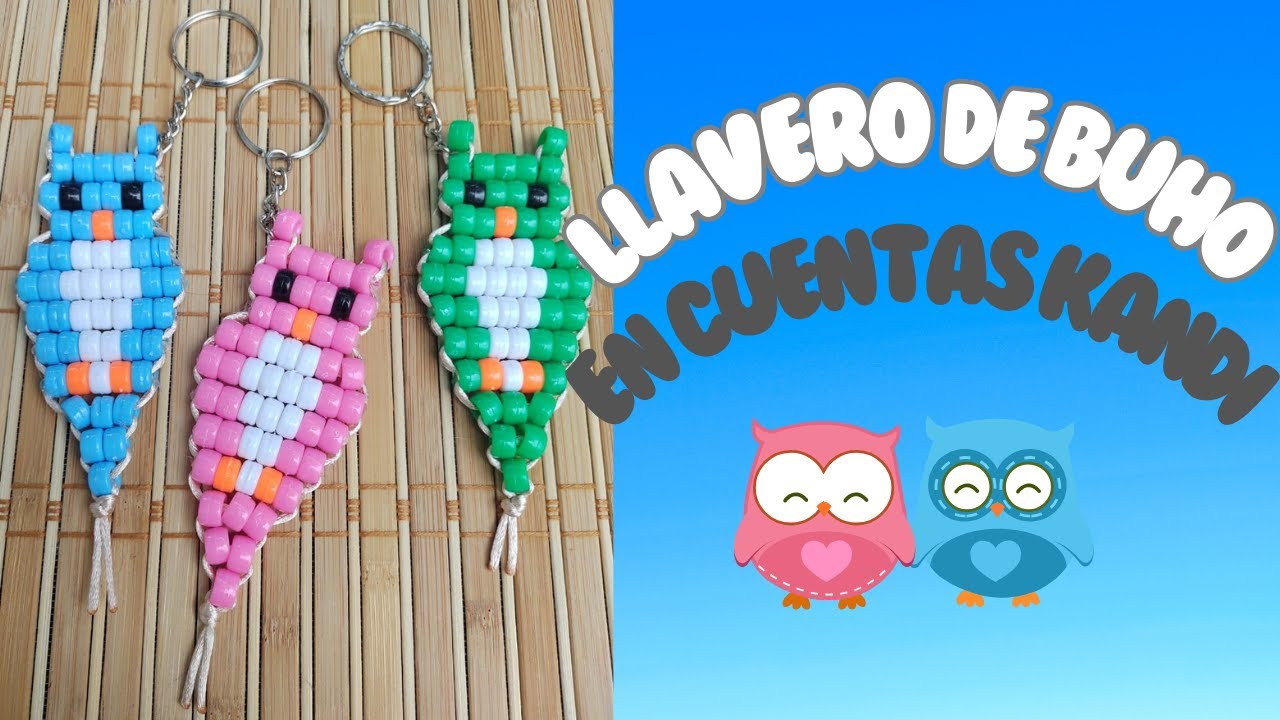 Cómo hacer un Lindo Búho de colores con Chaquiras o Cuentas Kandi!♡ Detalle bonito hecho con amor!♡