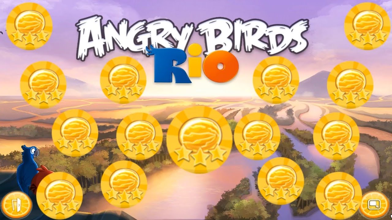 Angry Birds Rio | Как найти все 15 спрятанных золотых арбузов | Полная версия | FULL HD