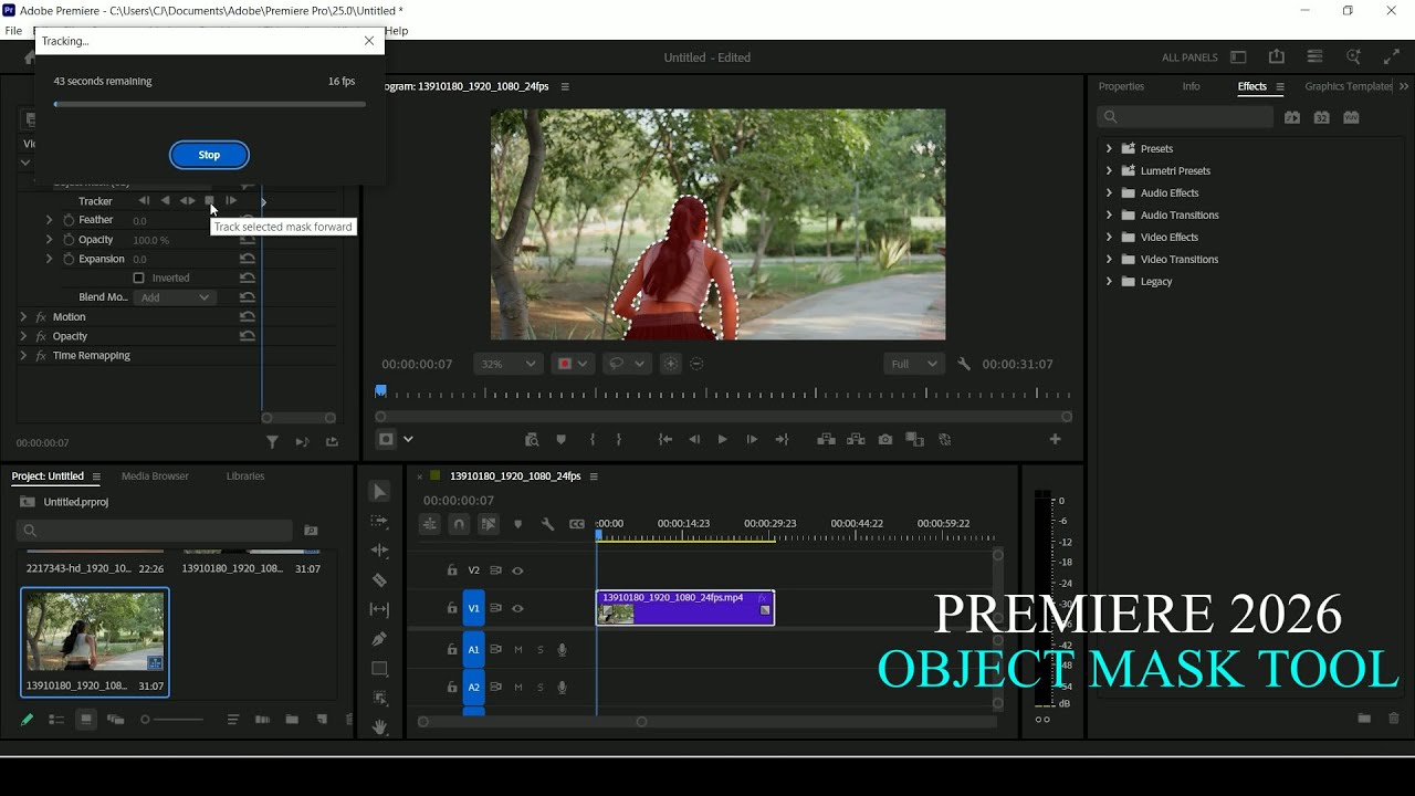Premiere 2026 (Object Mask Tool Quick Preview)