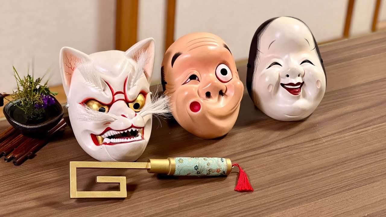 【お面の意味を知る】狐、ひょっとこ、おかめ #ご利益 #木彫り面の作り方 #woodcarving  #howtodraweasy