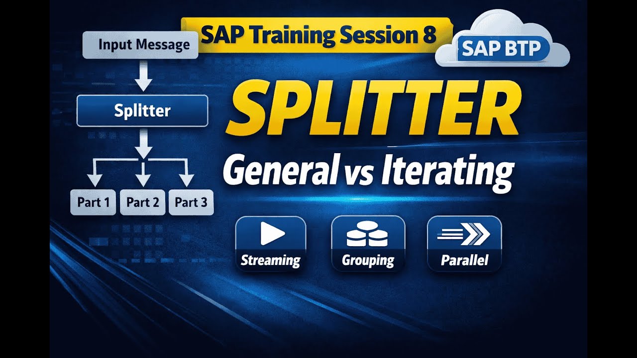 SAP Training Session 8 | SAP CPI Splitter (General vs Iterating) + Streaming, Parallel Processing
