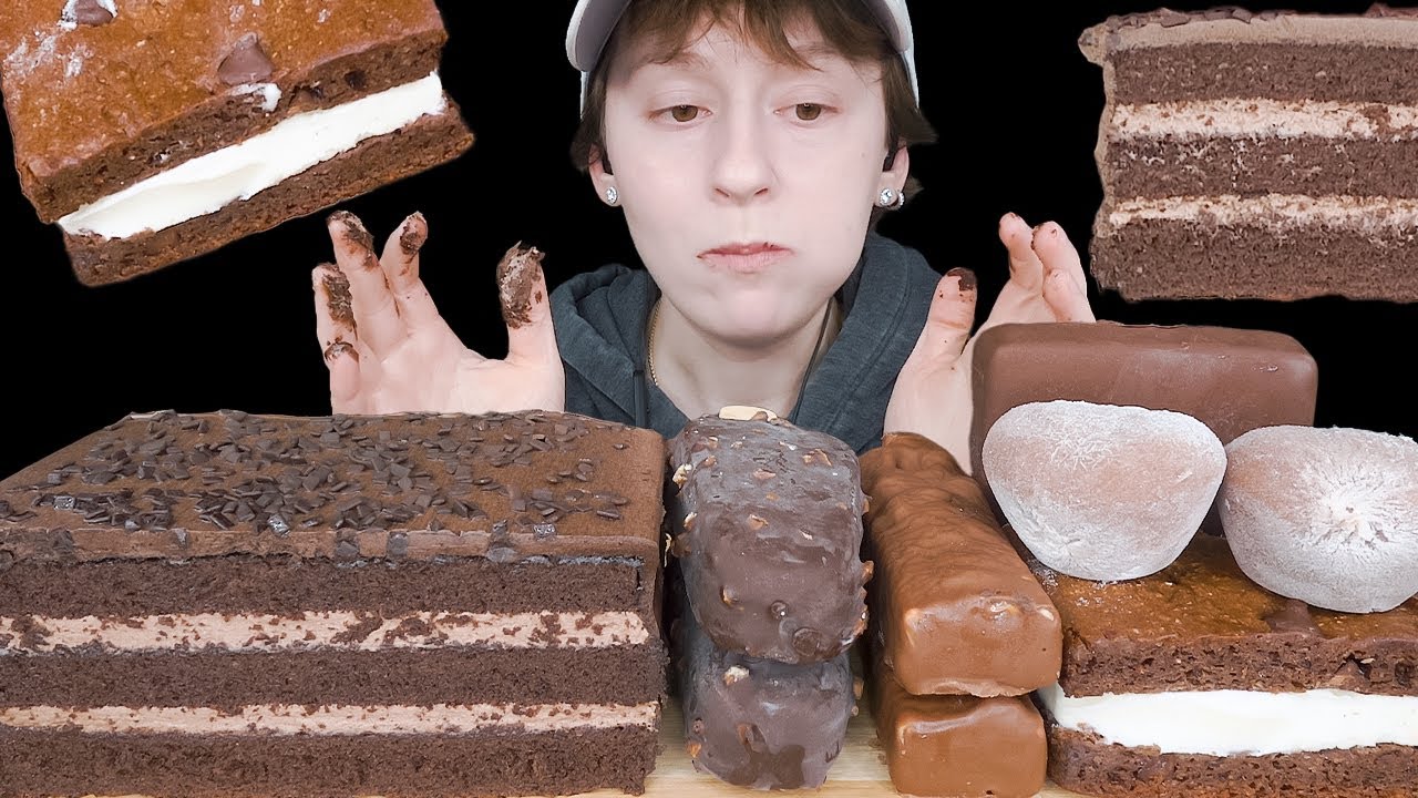ASMR Chocolate Cake & Ice Cream *Snickers Candy Ice Cream, Klondike, Mochi, Brownie Sandwich