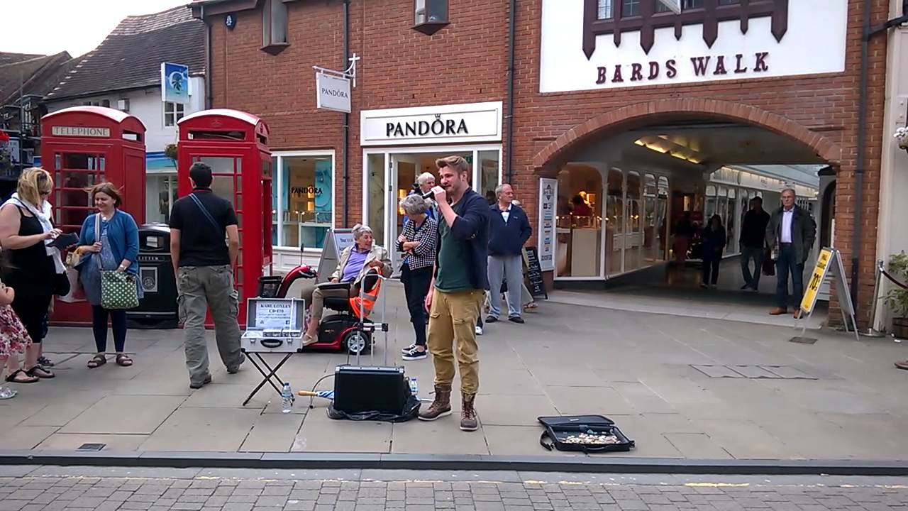 Karl Loxley - busking in Stratford Upon Avon 2014