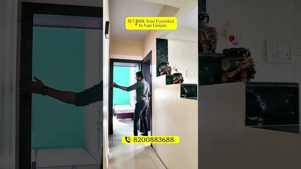 🏡2 BHK Semi Furnished Apartment in Gunjan 📍 Location: Mangal Vatika Gunjan, Vapi📞 8200883688