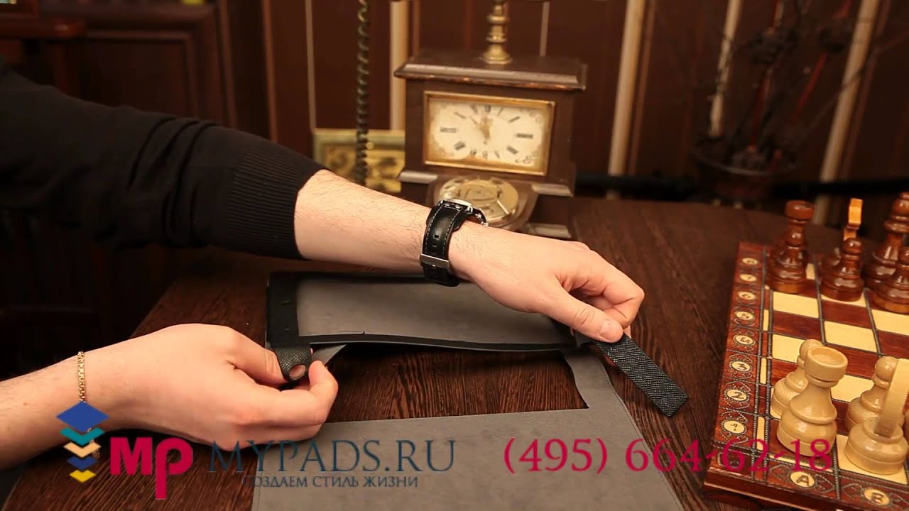 Чехол-обложка-книжка для Lenovo Yoga Tablet 10 B8000 черный кожаный