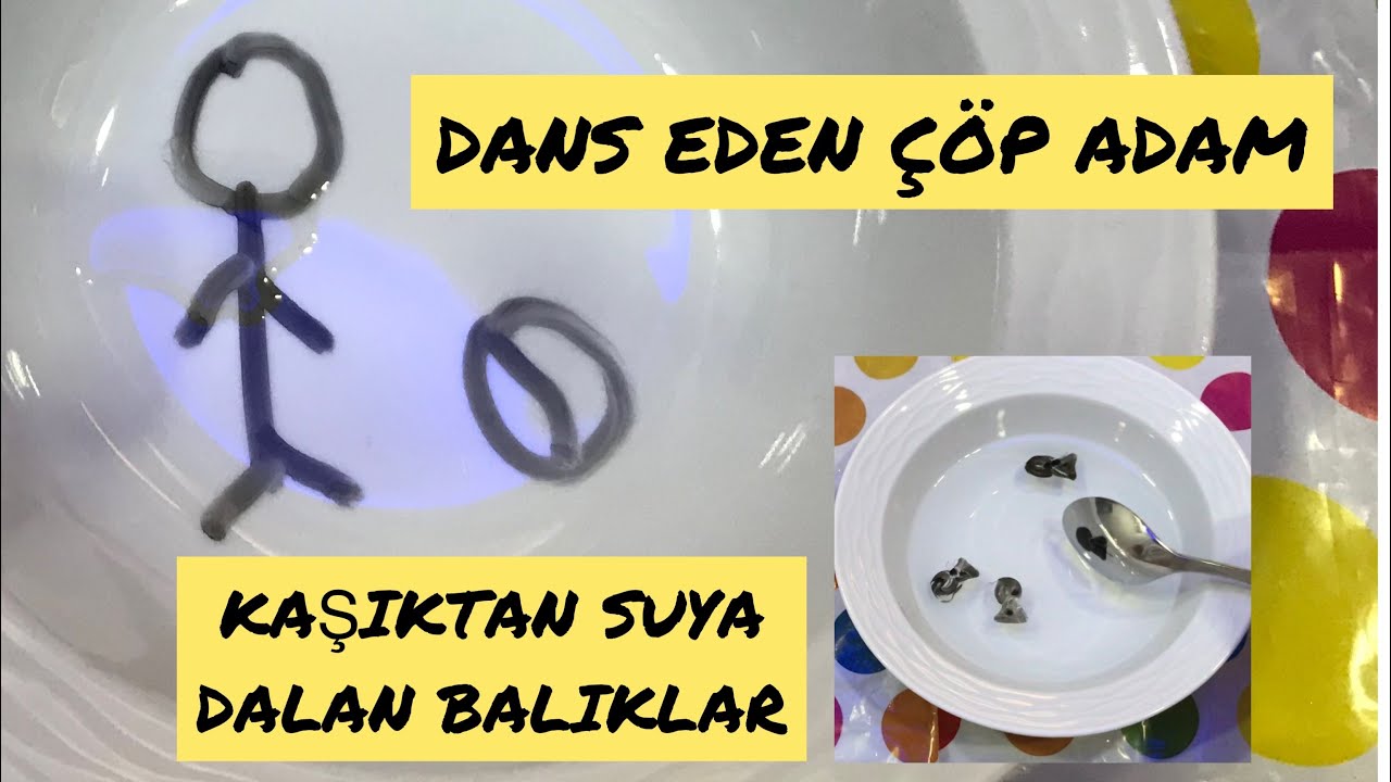 Dans eden ÇÖP ADAM | Kaşıktan suya dalan BALIKLAR Magic water marker etkinlik | tahta kalemi dıy