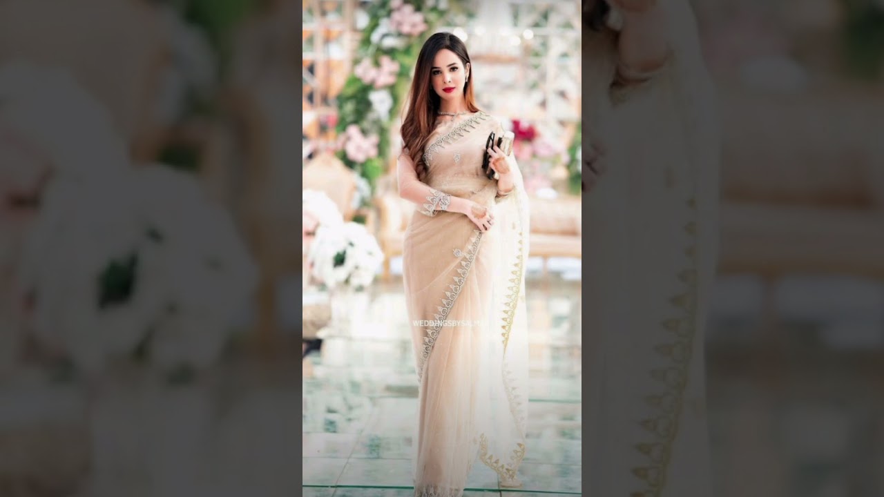 trendy Pakistani saree design 😍