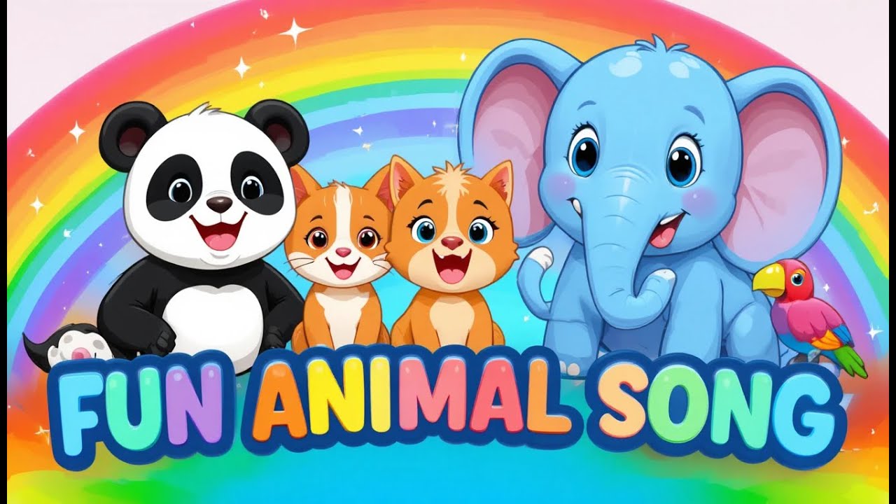 Happy Animal Adventure 🐶🐱 | Fun Animated Kids Song | Learn Animals with Colors
