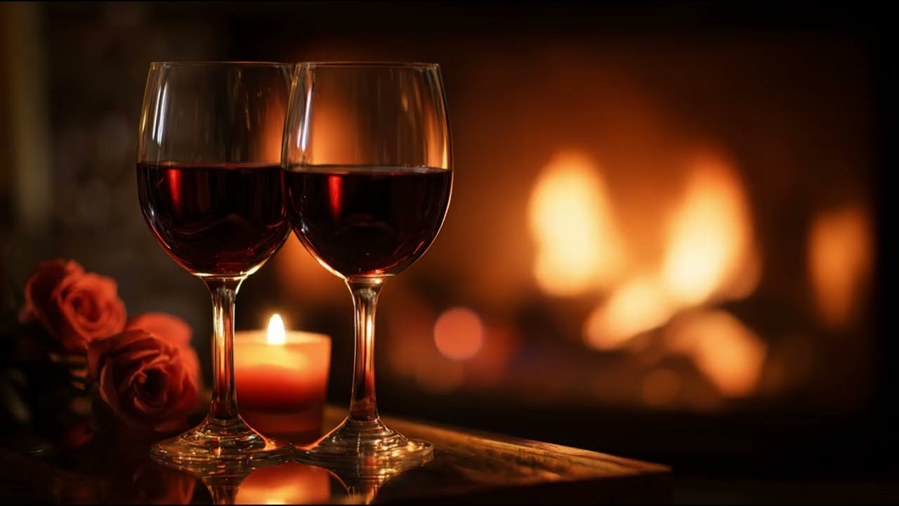 Romantic Music for Love Night ❤️ Sensual Fireplace Ambience | Wine & Chill Late Night Music