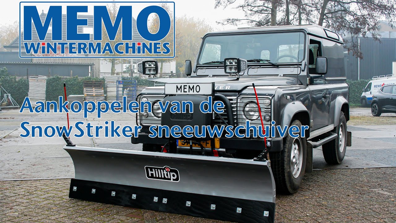 HillTip SnowStriker sneeuwschuiver aankoppelen - Memo Wintermachines