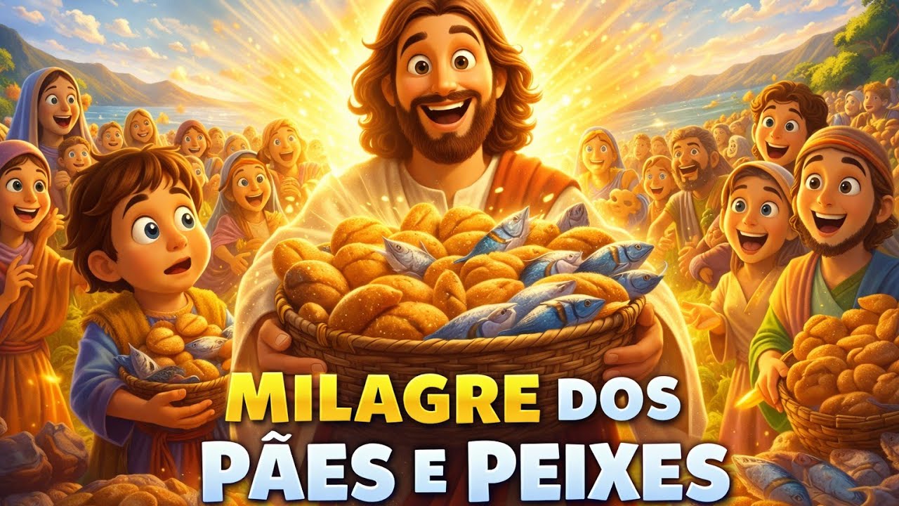 O Milagre dos 5 Pães e 2 Peixinhos | História Bíblica Infantil