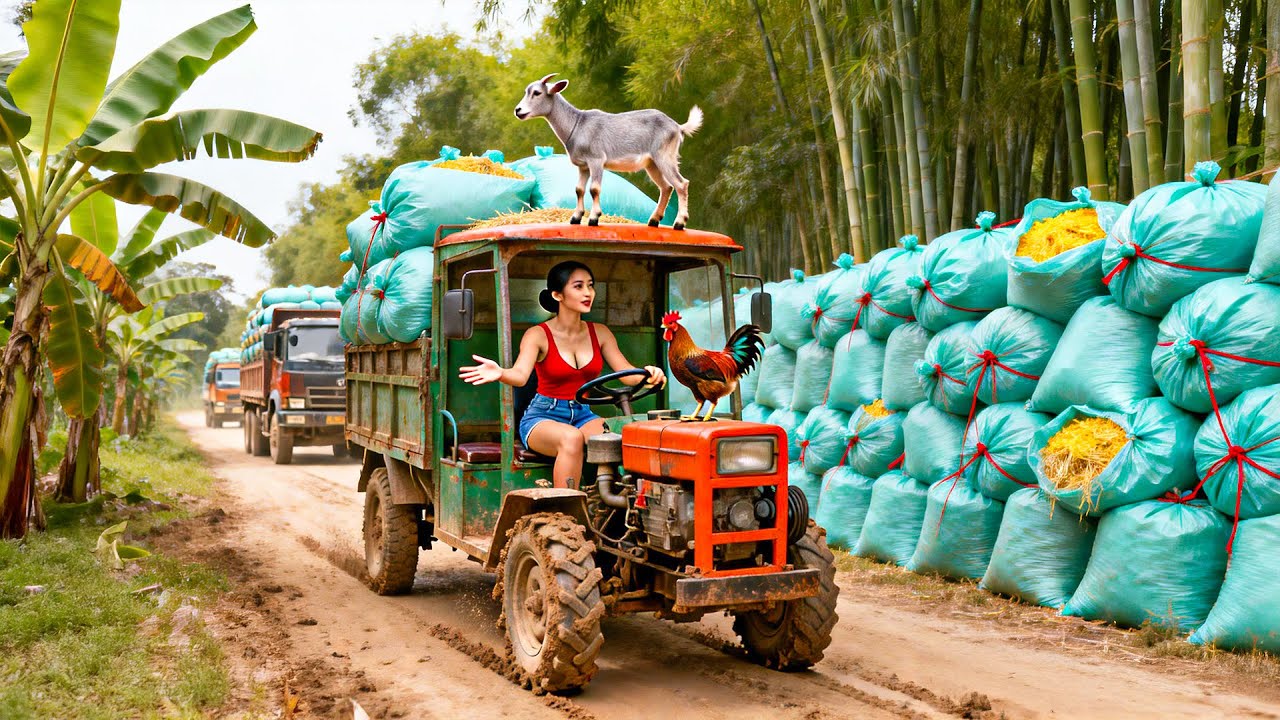 Use Truck to Transport 3000+ Tons Bags of Rice Husks, Go to Market Sell