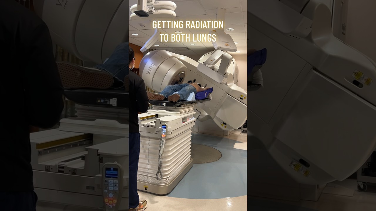 Clayton getting radiation to both lungs 💛 #cancer #radiation #shorts