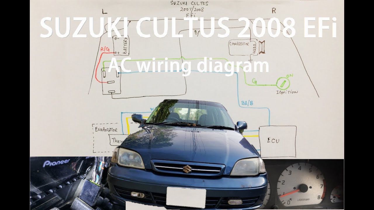 Suzuki Cultus 2007/2008 EFI - AC rpm drop issue solution with AC wiring diagram explained