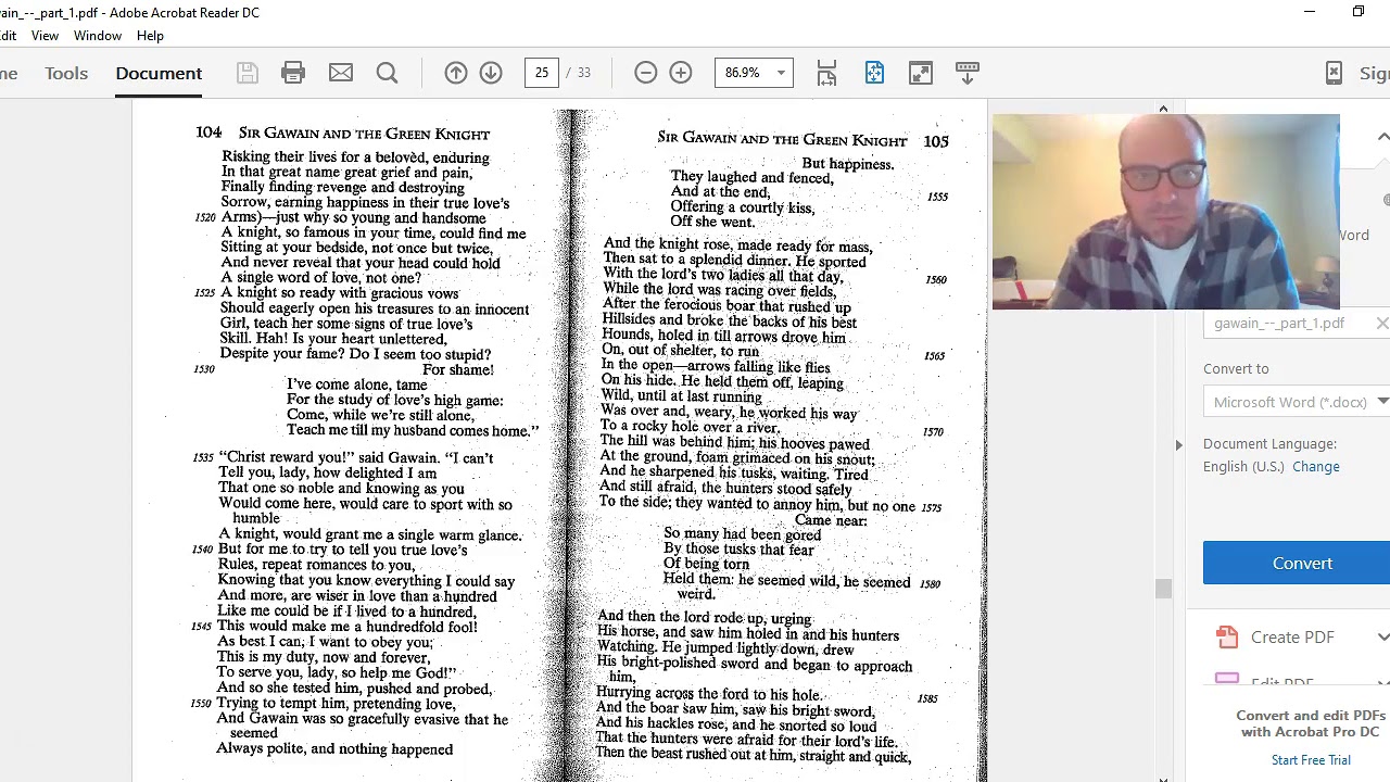 Sir Gawain and the Green Knight Part Three Read Aloud w/ Analysis (2)