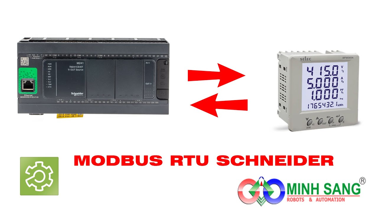 TRUYỀN THÔNG PLC SCHNEIDER M241 RS485 ĐỒNG HỒ SELEC MFM383A|MODBUS RTU PLC SCHNEIDER M241 TO SELEC