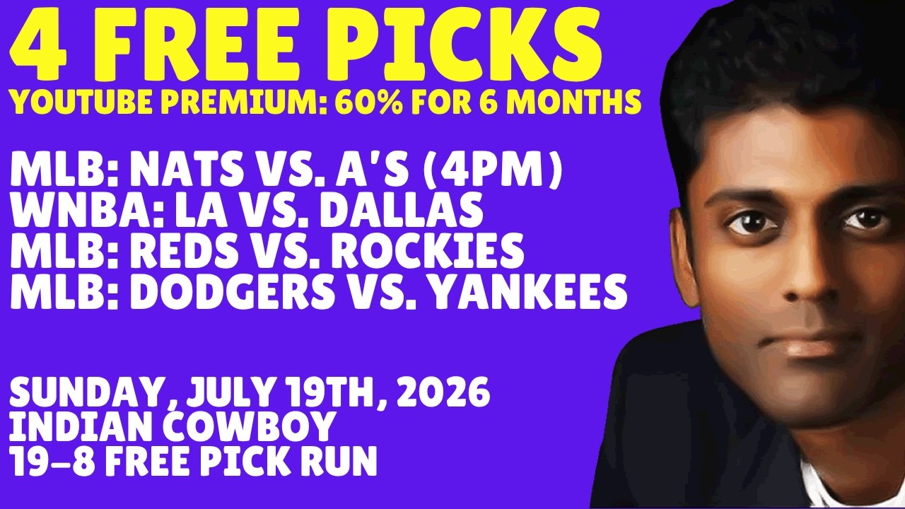 Indian Cowboy SUNDAY MLB Baseball Picks Predictions Best Bets 07/19/2026 Picks Predictions Bets