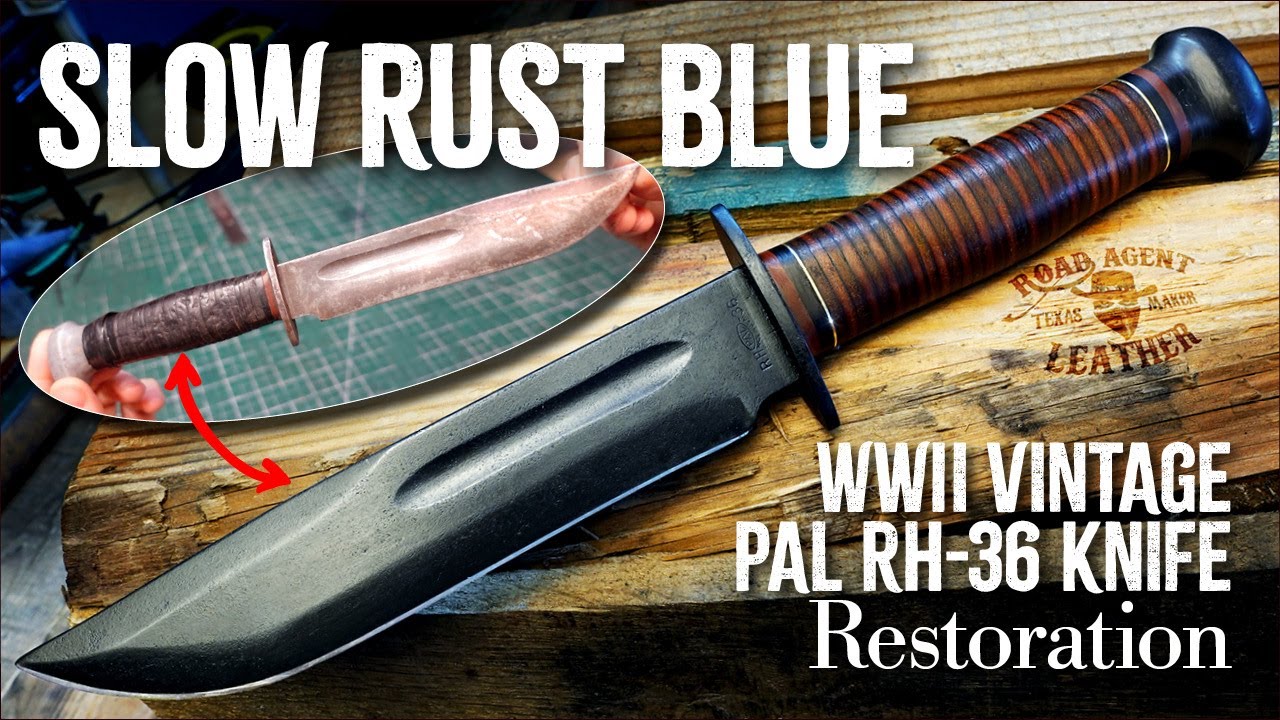 DIY Rust Bluing a Knife Blade & Leather Grip Restoration