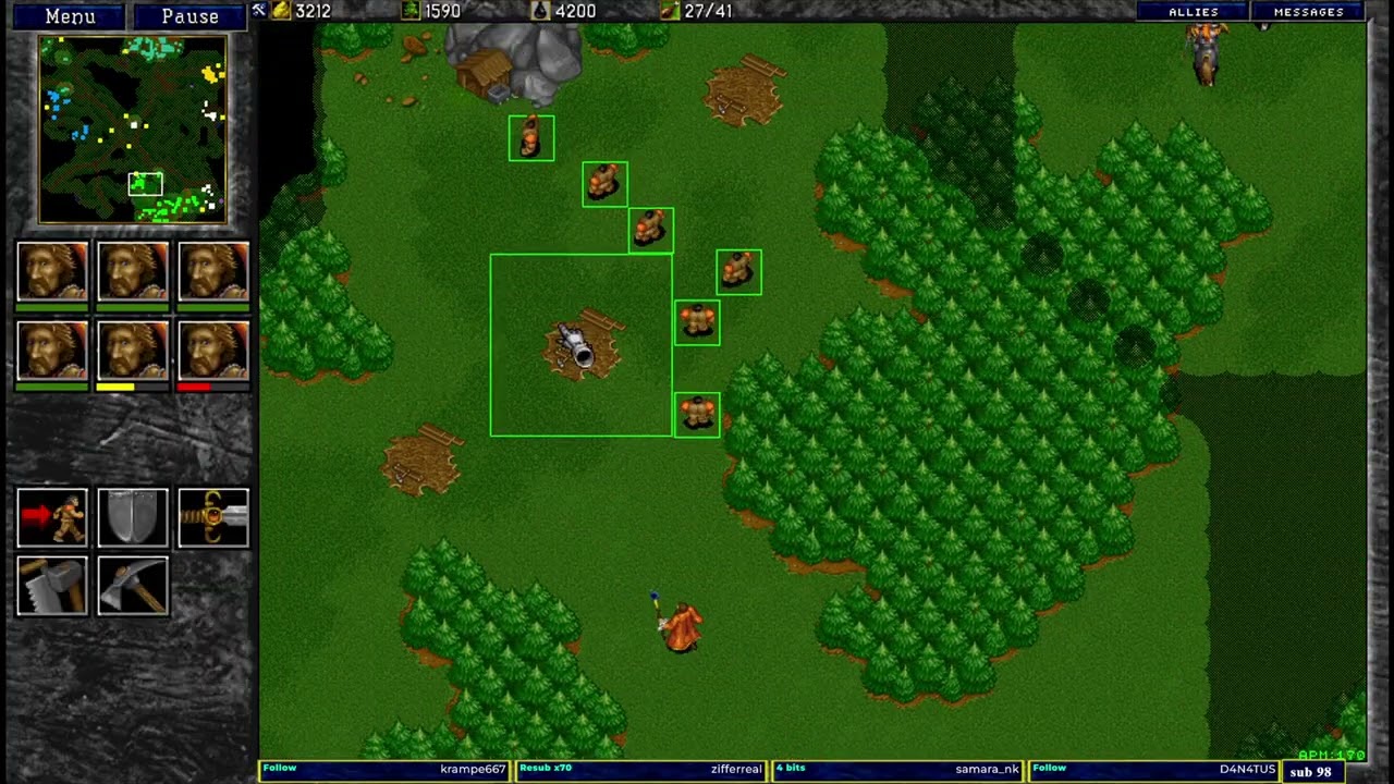 Warcraft 2 classic Garden of War 4v4