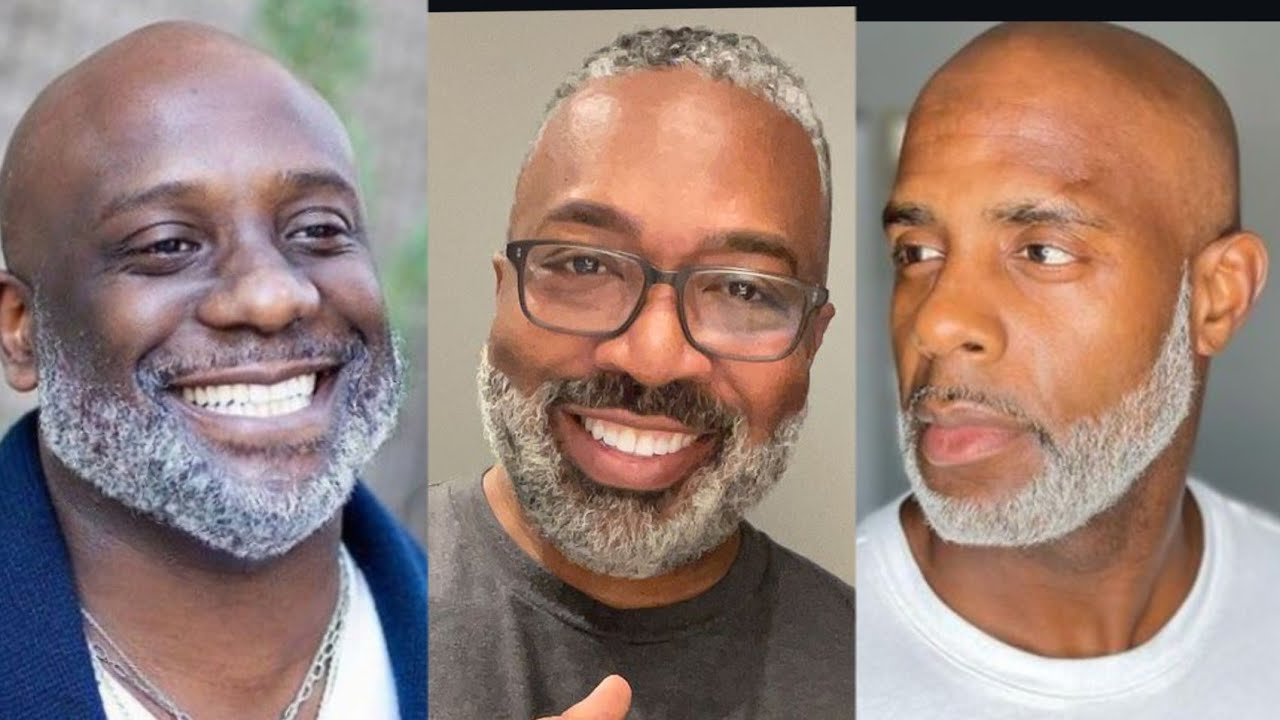 Stunning Black Gray Haired / Gray Beard Men /New looks