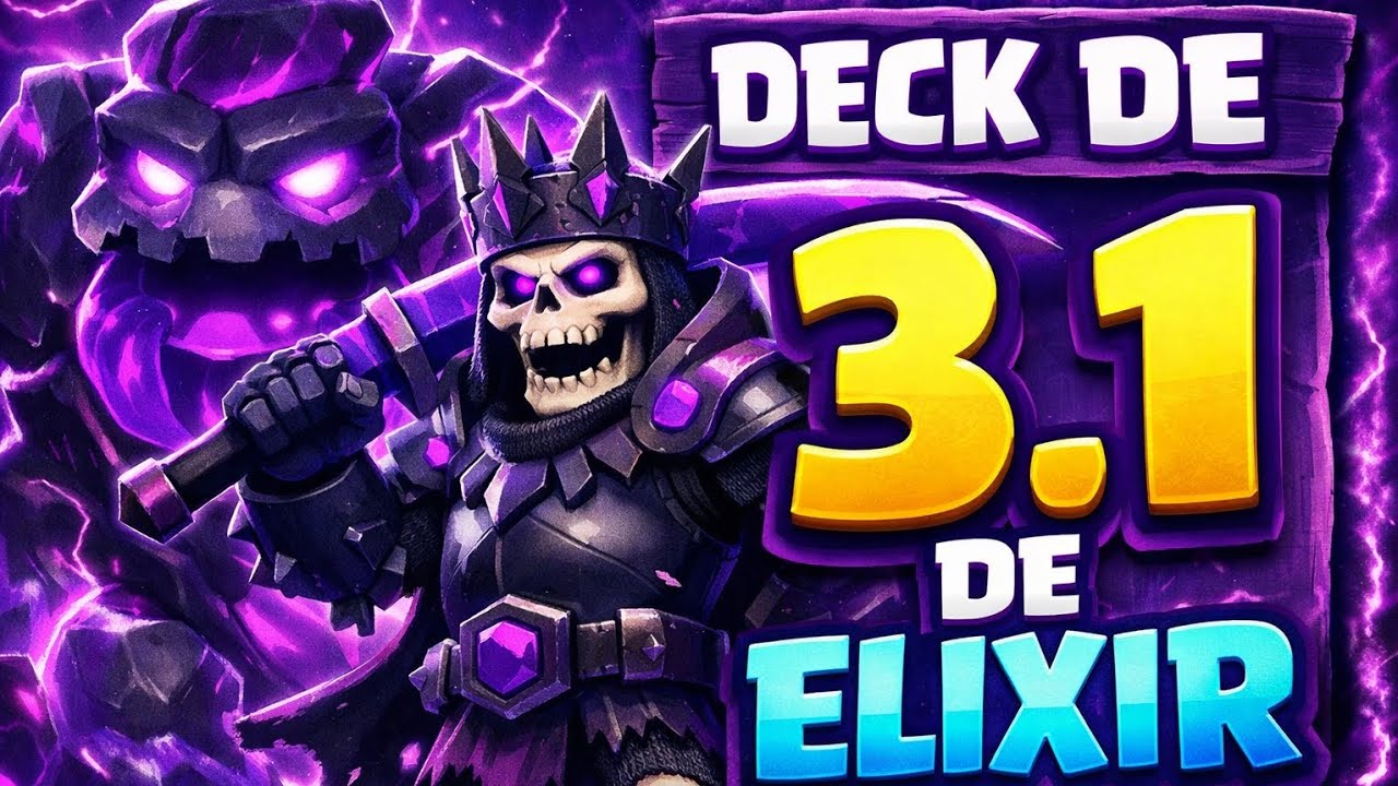 Deck de golem de elixir com Rei Esqueleto / Clash Royale 👑 🛡 