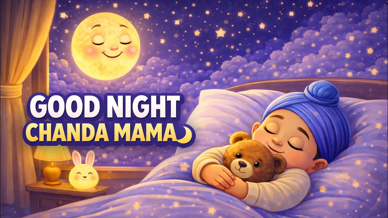 Chanda Mama Door Ke 🌙 | Cute Moon Cartoon | Bedtime Story for Kids | Hindi Rhymes