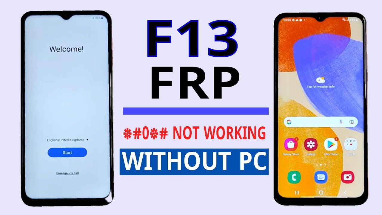 SAMSUNG F13 FRP BYPASS *#0*# NOT WORKING  WITHOUT PC /BYPASS GOOGLE ACCOUNT F13 ANDROID 12