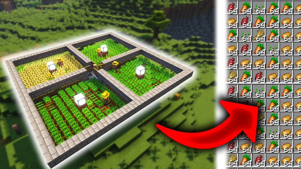 LA MEILLEURE FERME AUTOMATIQUE ( Patates, Carottes, Bl&eacute;s, Betteraves ) |  Minecraft 1.20+