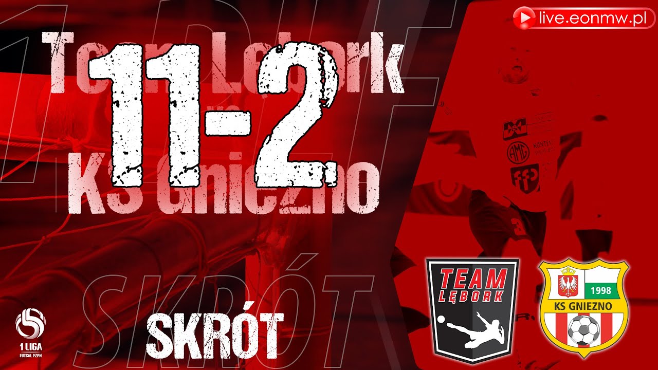 🔴 Team Lębork - KS Gniezno - ⚽️ skrót - 1 Polska Liga Futsalu