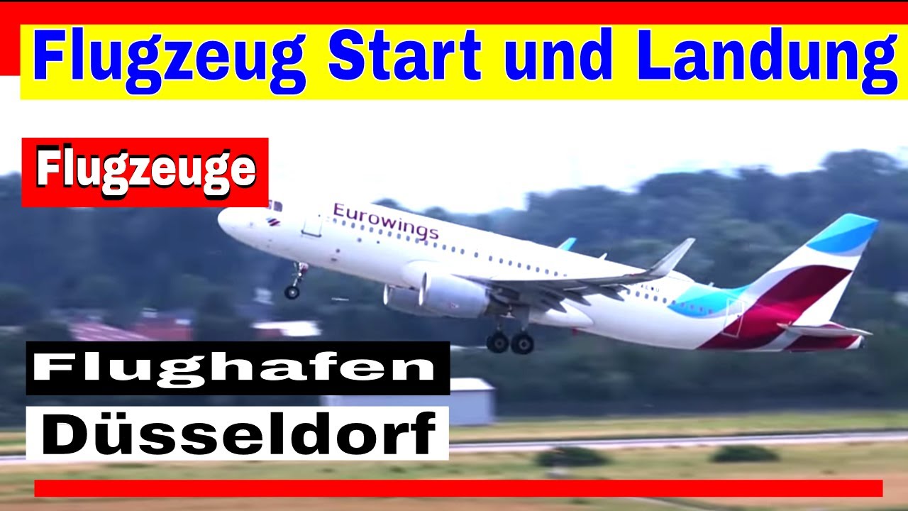 Flugzeug Start und Landung am Flughafen Düsseldorf