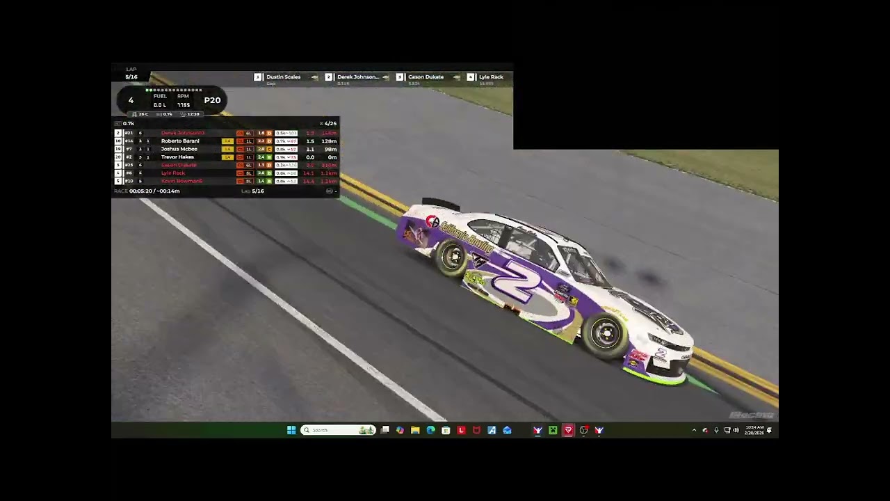 IRacing oreily auto parts cars