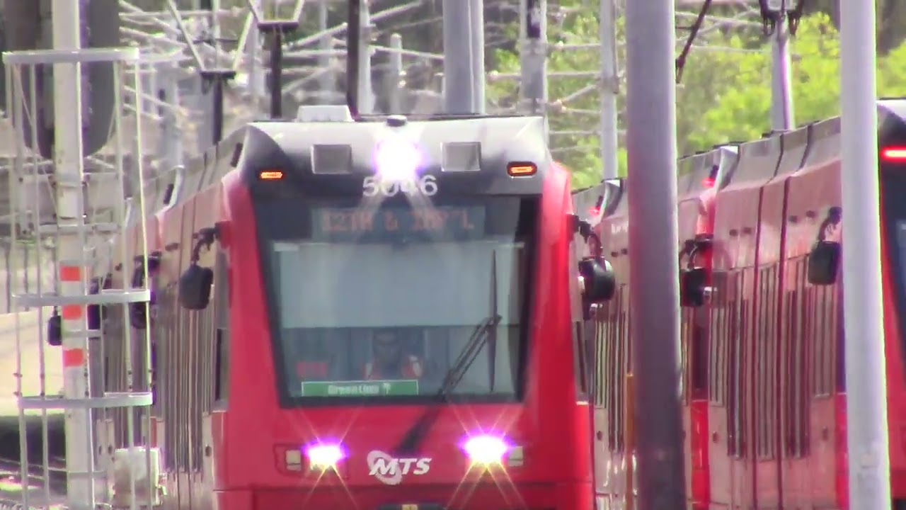 MTS Trolley - Siemens S700 #5046 Green Line arriving into Stadium