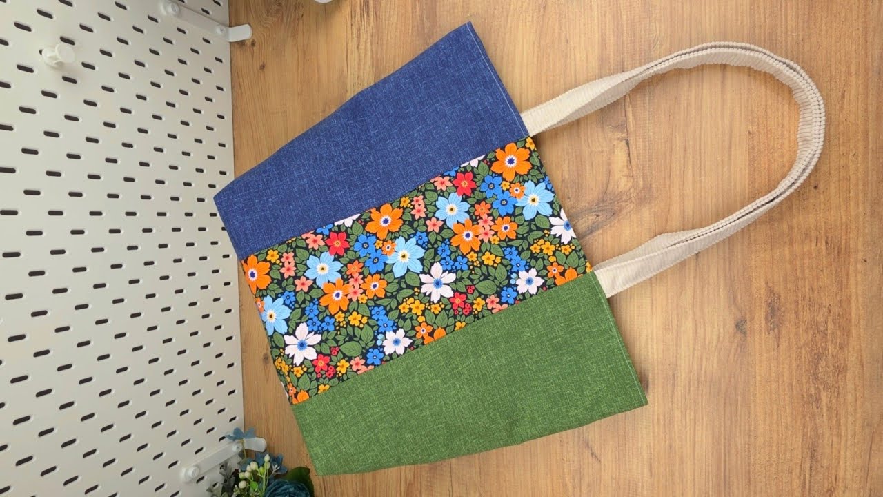 DIY Patchwork Tote Tutorial That Looks Designer-Made ✨#PatchworkBag #SewingTutorial #DIYFashion