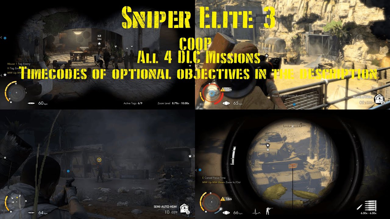 Sniper Elite III coop - All 4 DLC Missions, Sniper Elite Difficulty, All Optional Objectives