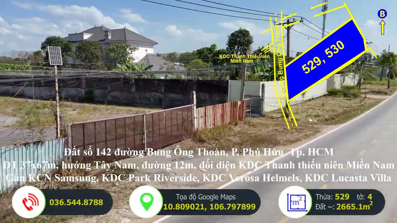 Đất số 142 đường Bung Ông Thoàn, P. Phú Hữu, Tp. HCM