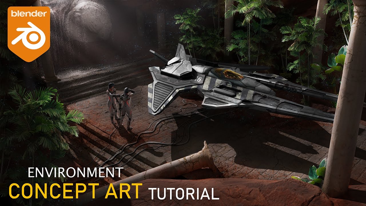 Environment Concept Art in Blender - Tutorial | Blender 2.9 | Photoshop