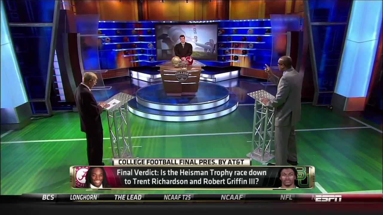 College Football Final Mark May debates Lou Holtz - RG3 for Heisman