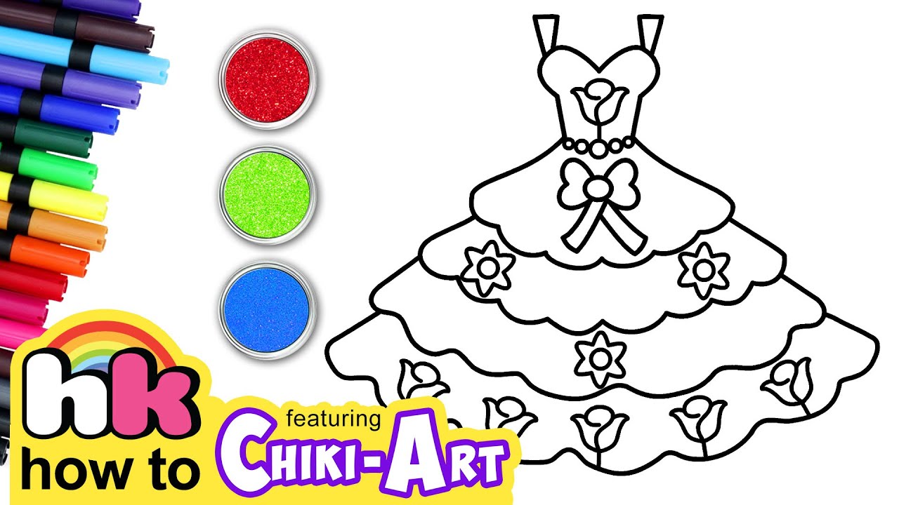 How to Draw a Dress | Drawing and Painting for Kids | Chiki Art | HooplaKidz HowTo
