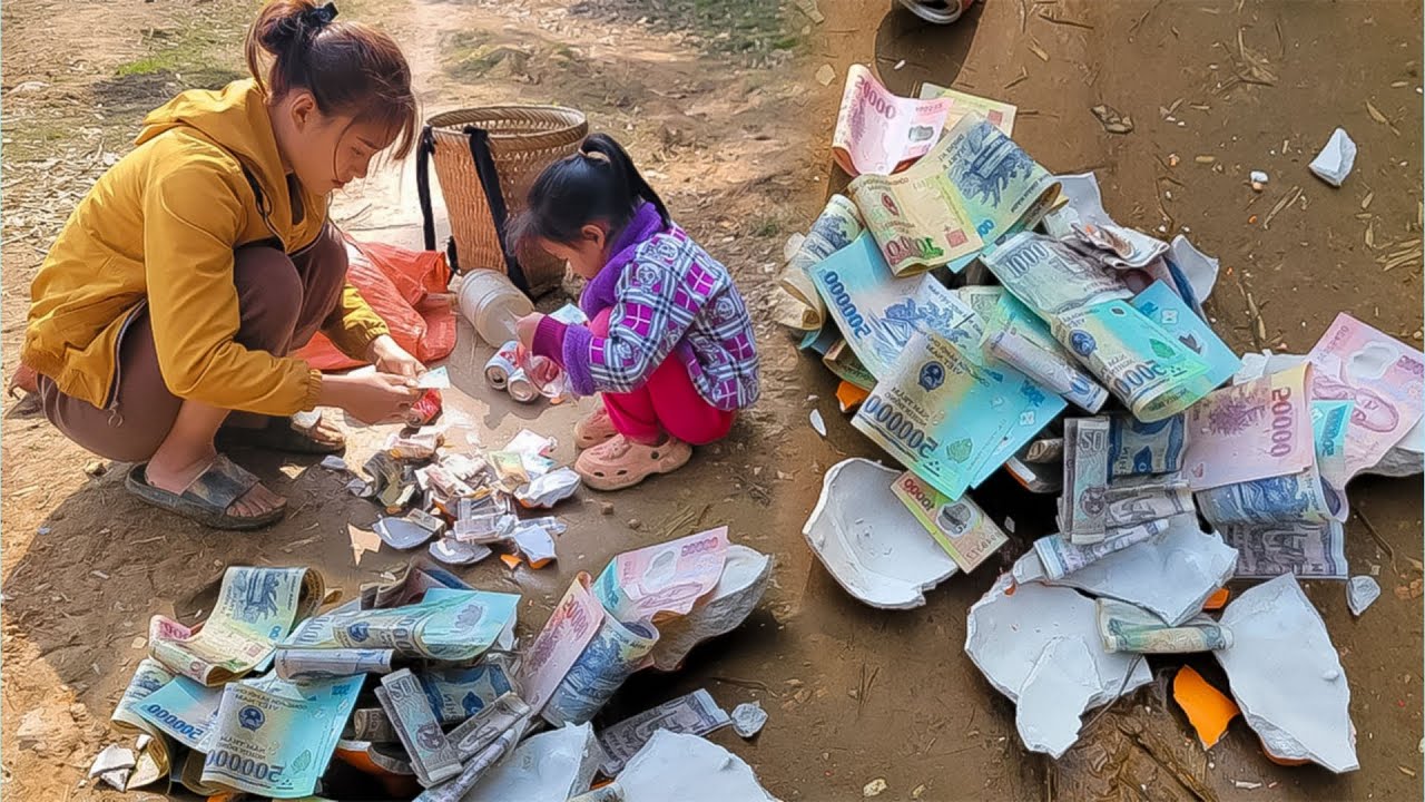 full video of a 17 year old single mother discovering a lot of money while collecting scrap